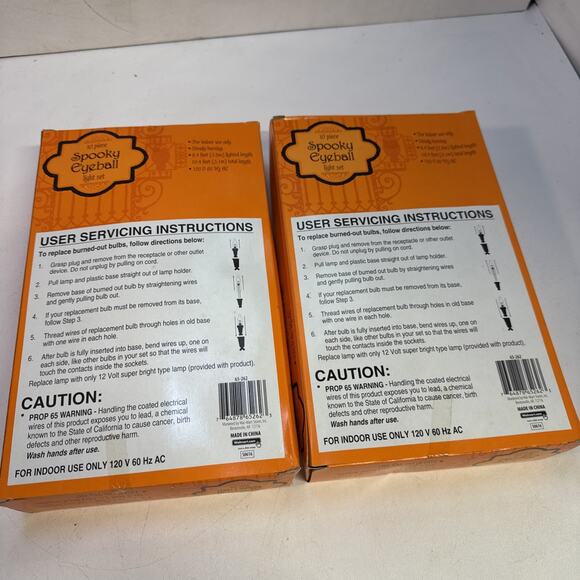 Both Halloween Spooky Eyeball Light Strings - 2 Sets - 10 Eyeballs Each - Picture 2 of 2